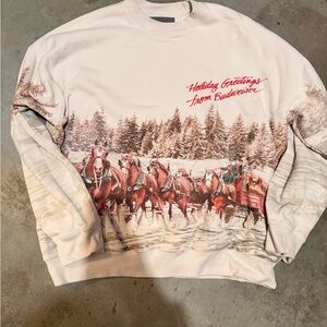 Abercrombie & Fitch Cream Holiday Crewneck Sweater